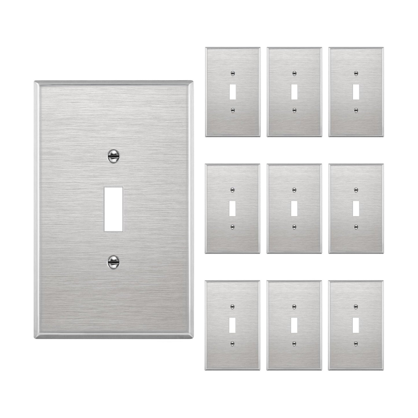 ENERLITES Toggle Light Switch Metal Cover Plate, Stainless Steel Wall Plate, Corrosion Resistant, Oversized 1-Gang 5.5"