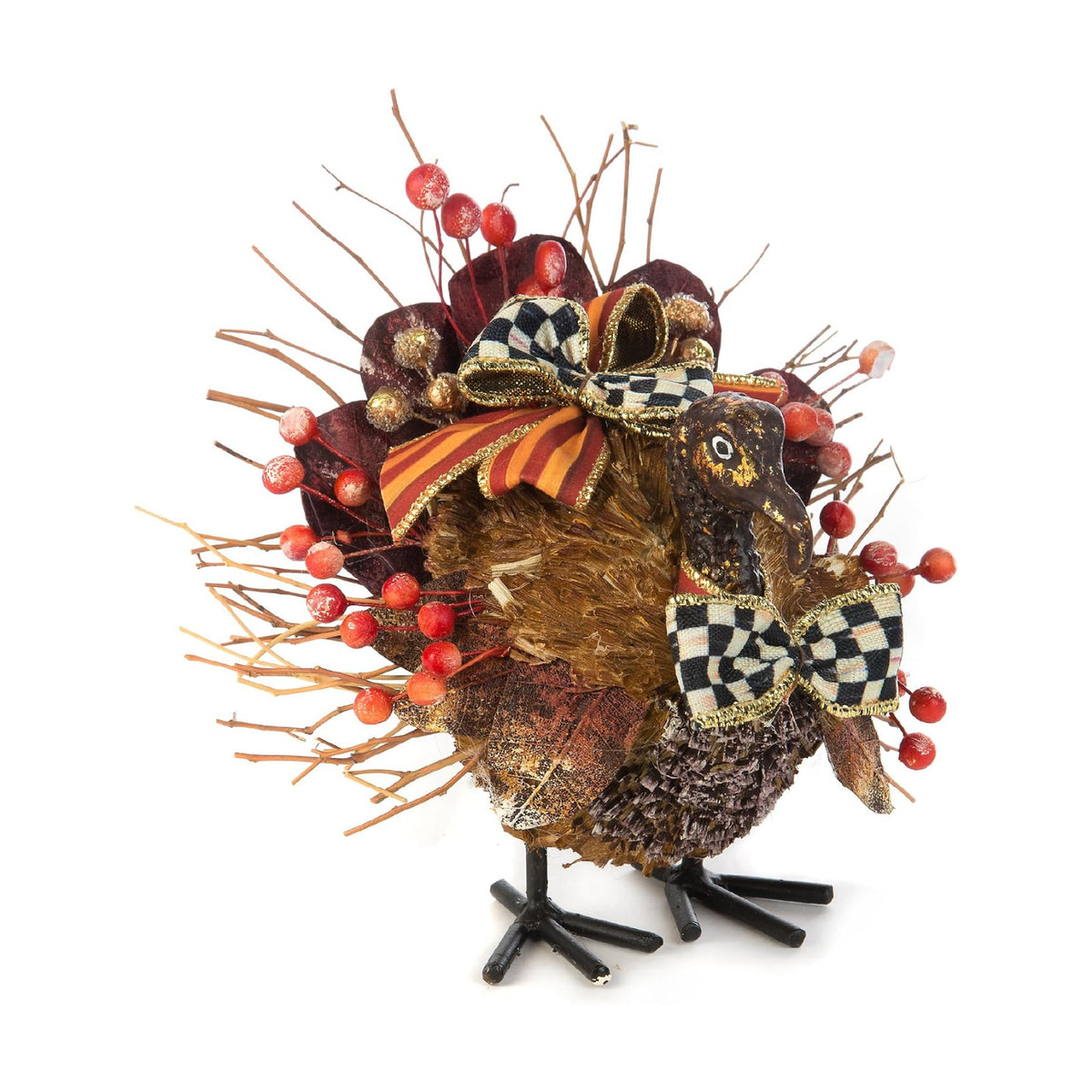 MacKenzie-Childs Harvest Turkey, Thanksgiving Turkey Decoration, Fall Decor Centerpiece Figurine