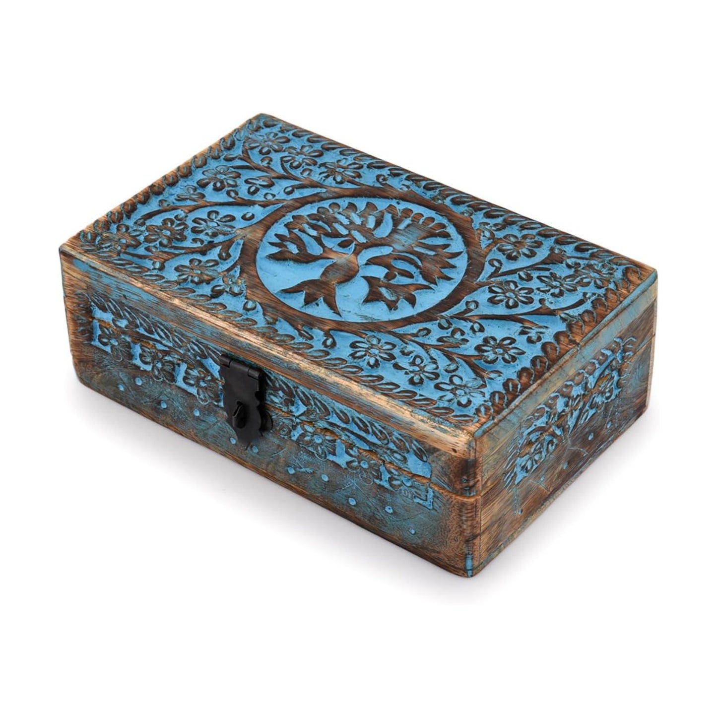 Wooden Jewelry Box / 8 x 5 x 2.5