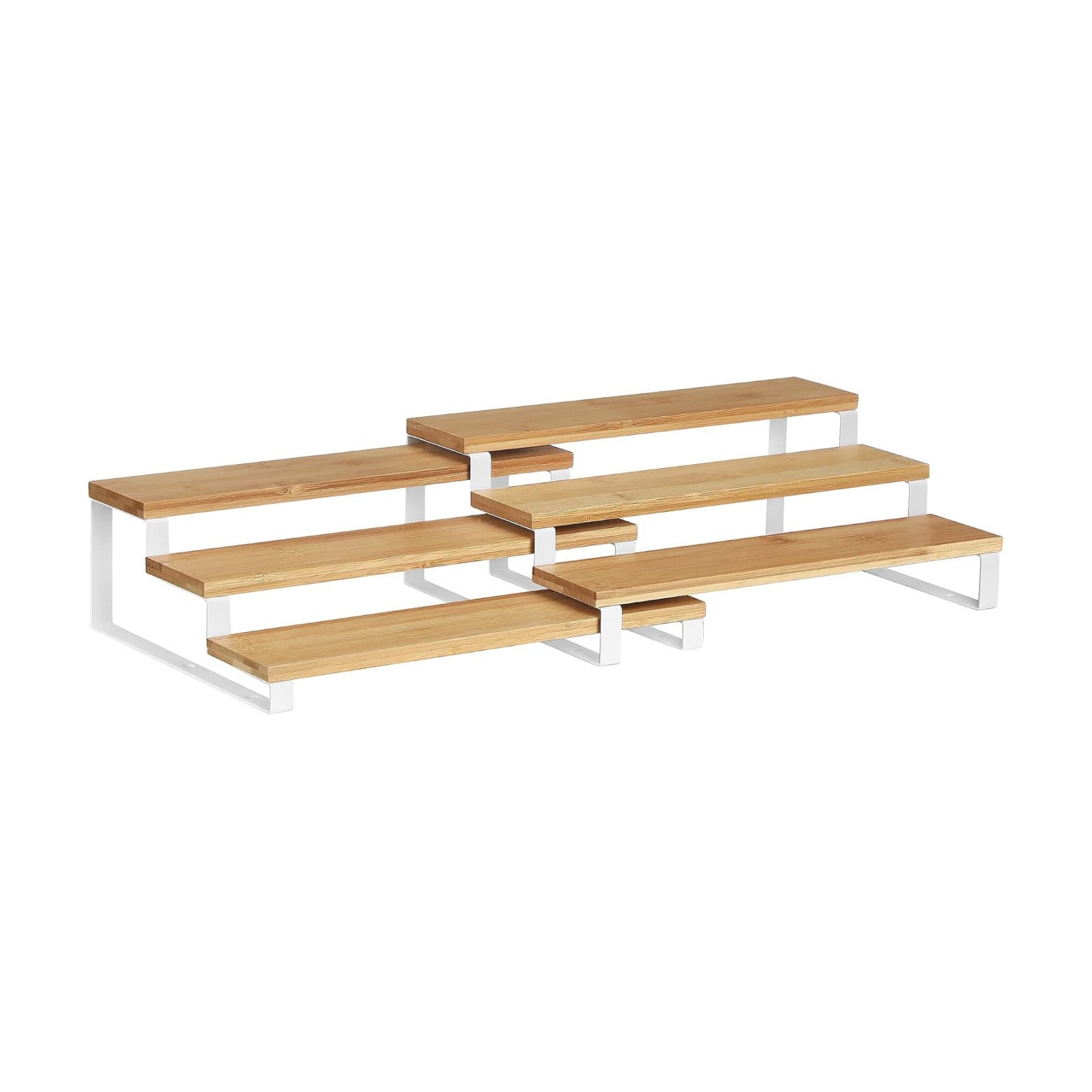 SONGMICS Display Risers, Set of 2, 3-Tier Perfume Organizer Stand | Cupcake Stand Holder, Spice Rack, Engineered Wood
