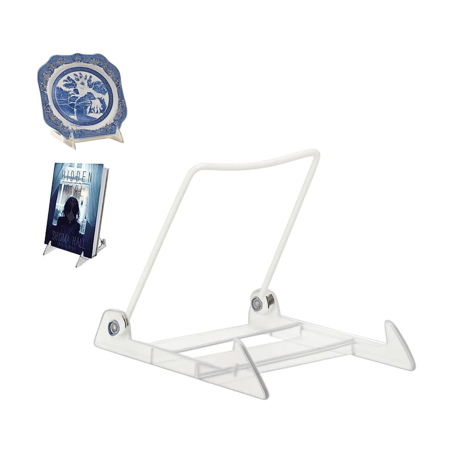 KINGDOM SOLUTIONS - 4.75" Clear Acrylic Display Stand Made in USA - 12 Pack | Holds Plates, Pictures, Photos, Books