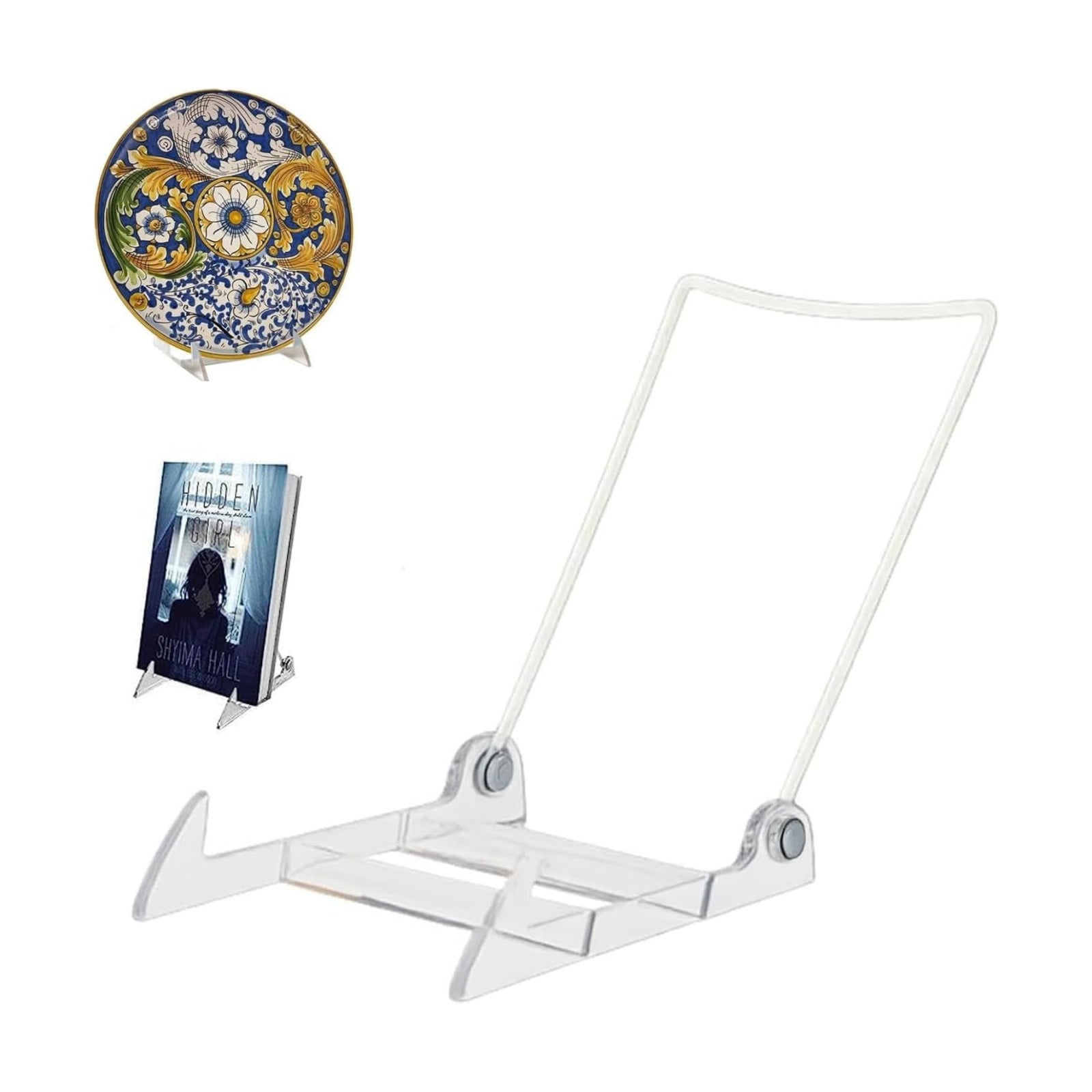 KINGDOM SOLUTIONS - 5.5" Clear Acrylic Display Stand Made in USA - 12 Pack | Holds Plates, Pictures, Photos, Books