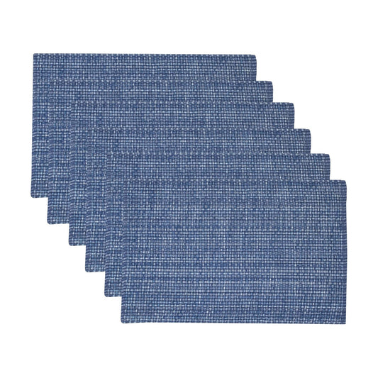 Sweet Home Collection 100% Cotton Placemats for Dining Room Rectangle Two Tone Woven Fabric 13" x 19" Soft Durable