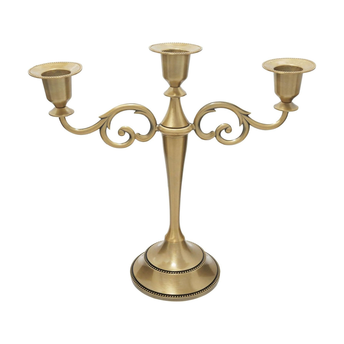 3 Candle Metal Candelabra – Candlesticks Holder, Brass