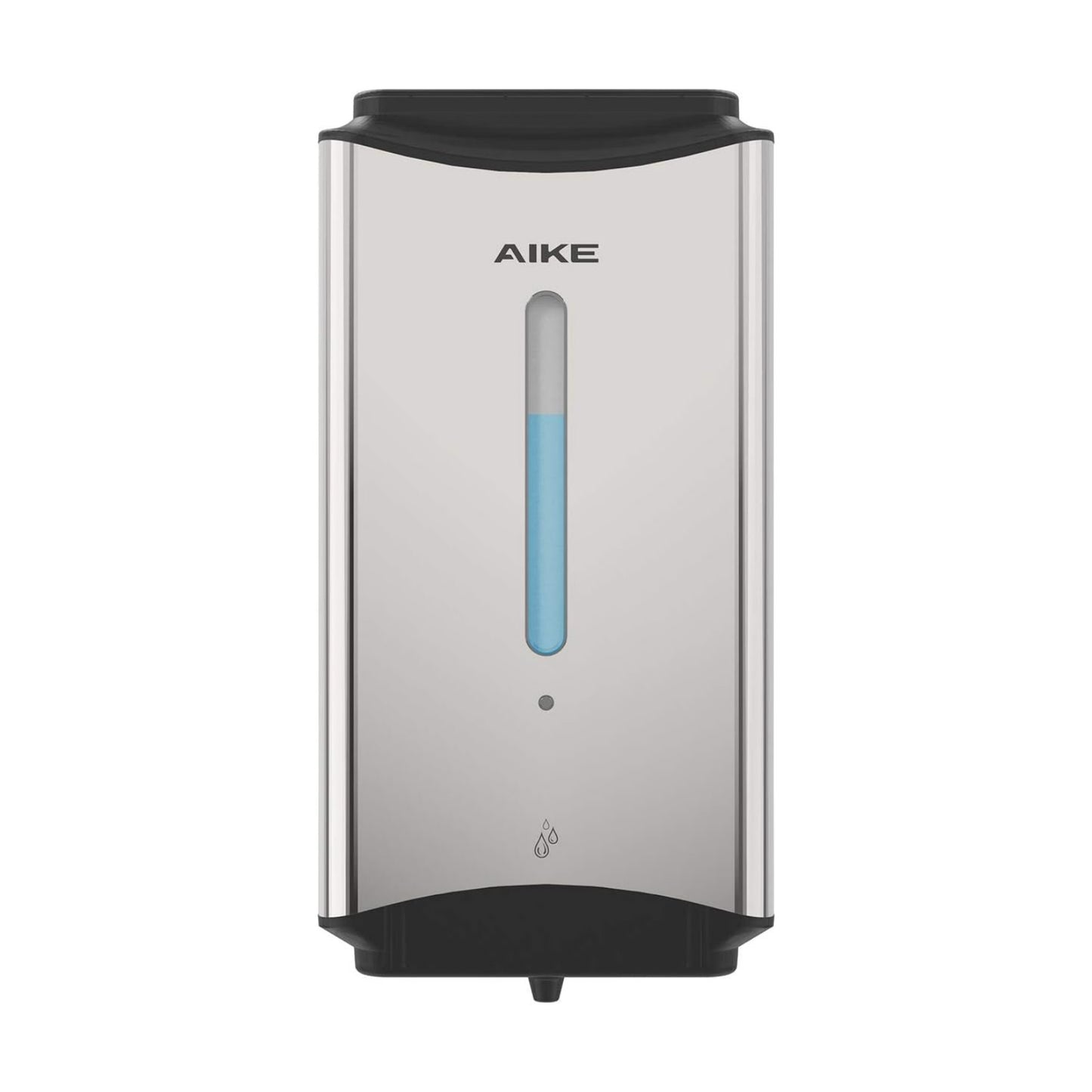 AIKE Heavy Duty Automatic Soap Dispenser,37oz for Bathroom,Polished Steel | 5-Level and Savety Key for Commercial(4*AA