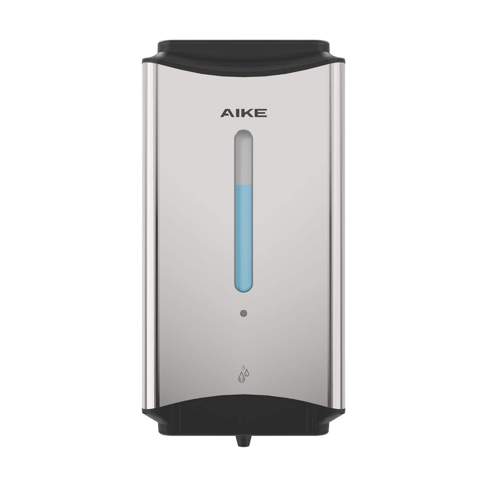 AIKE Heavy Duty Automatic Soap Dispenser,37oz for Bathroom,Polished Steel | 5-Level and Savety Key for Commercial(4*AA