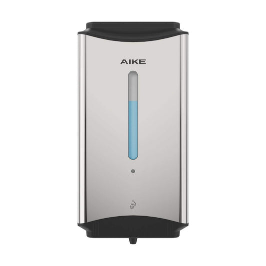 AIKE Heavy Duty Automatic Soap Dispenser,37oz for Bathroom,Polished Steel | 5-Level and Savety Key for Commercial(4*AA
