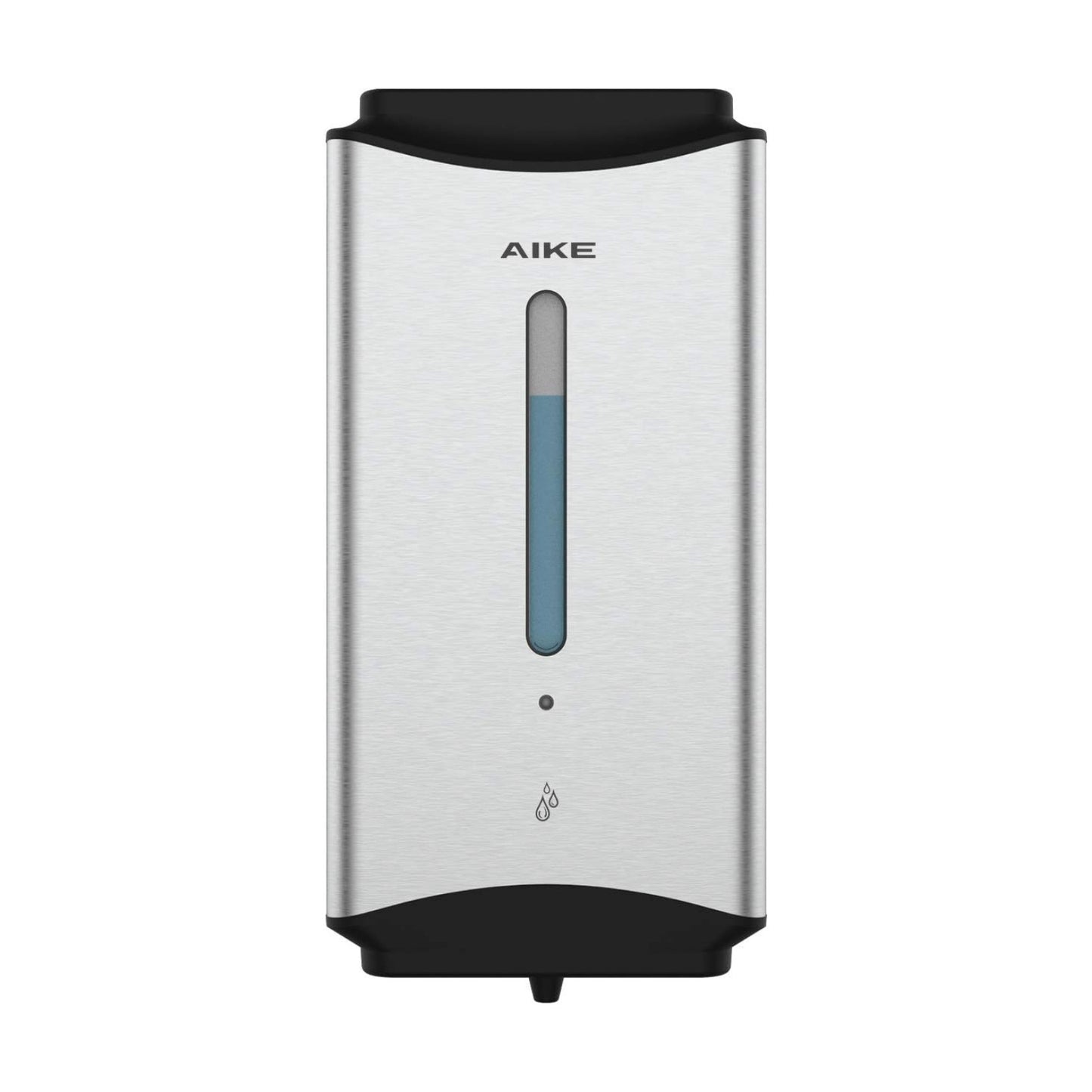 AIKE Heavy Duty Automatic Soap Dispenser,37oz for Bathroom,Brushed Steel | 5-Level and Savety Key for Commercial(4*AA