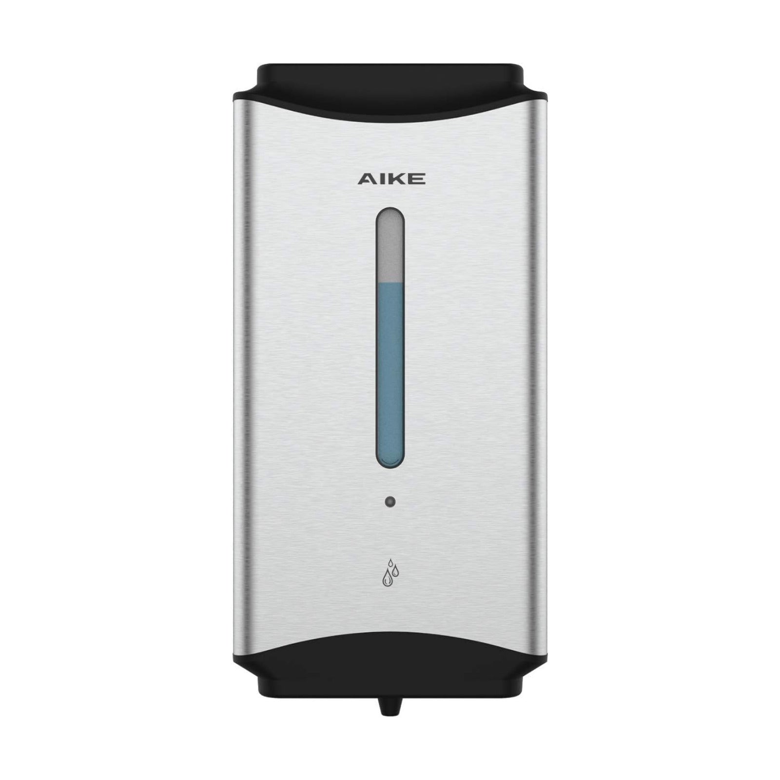 AIKE Heavy Duty Automatic Soap Dispenser,37oz for Bathroom,Brushed Steel | 5-Level and Savety Key for Commercial(4*AA