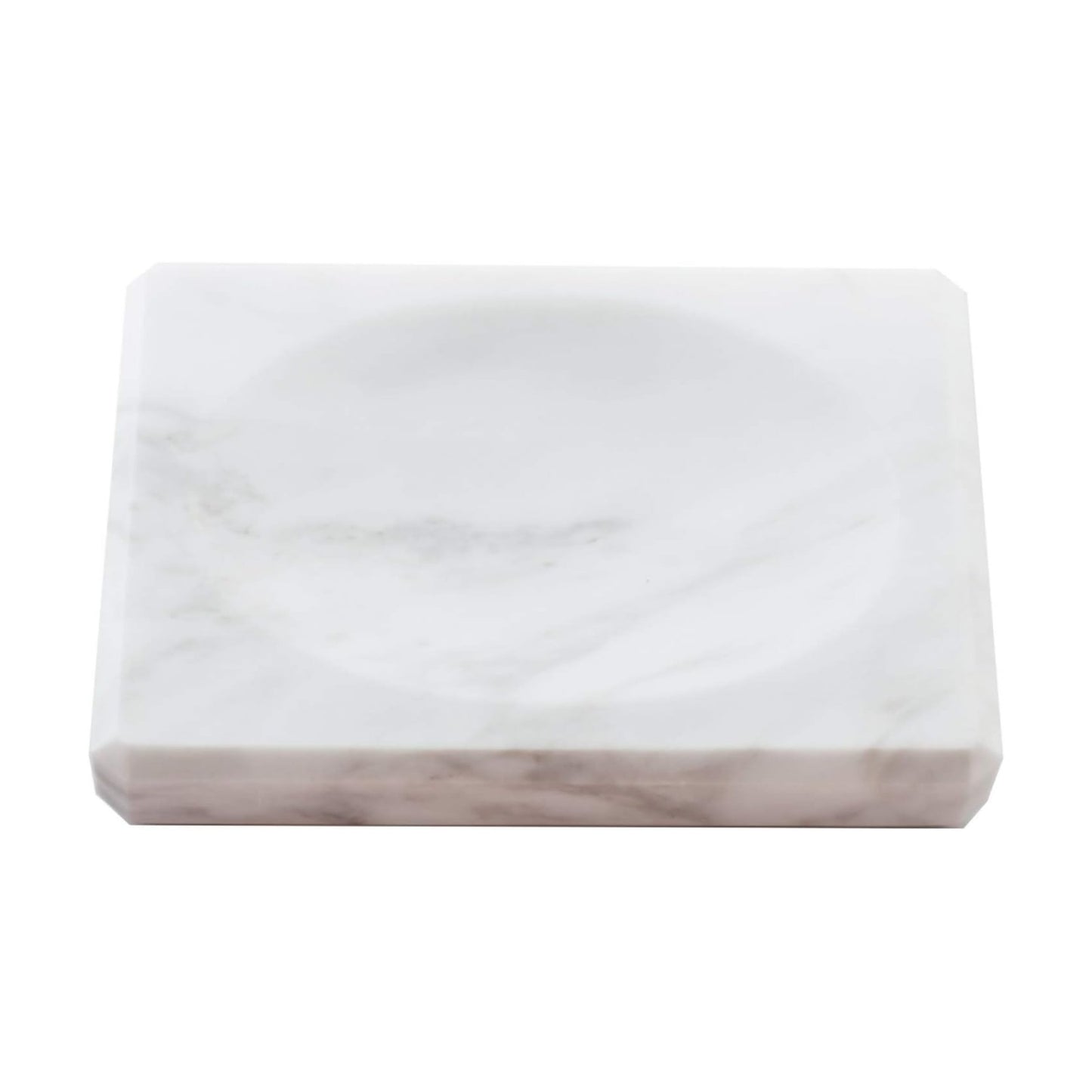 Soap Dish Tray Marble Soap Holder Trinket Plate / White