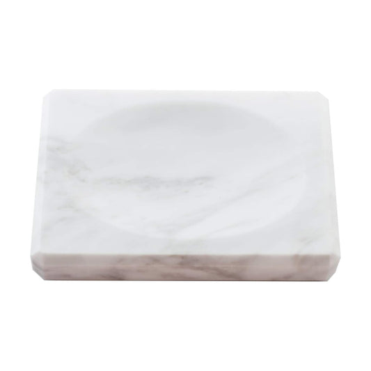 Soap Dish Tray Marble Soap Holder Trinket Plate / White