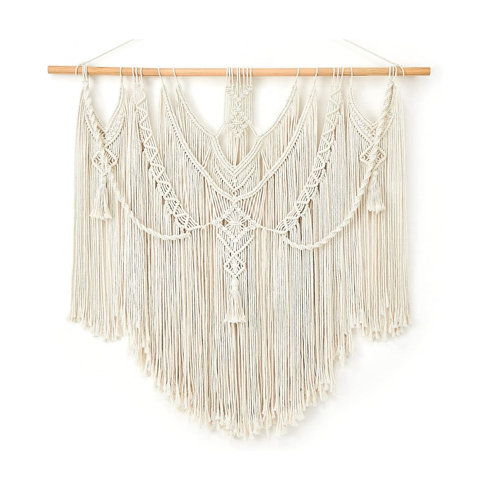 Macrame Wall Hanging Boho Home Decor Chic Woven Decoration / 35"L x 36"W