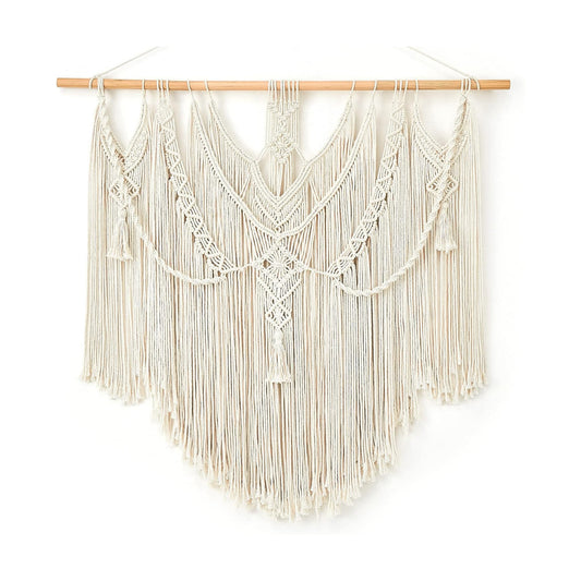 Macrame Wall Hanging Boho Home Decor Chic Woven Decoration / 35"L x 36"W