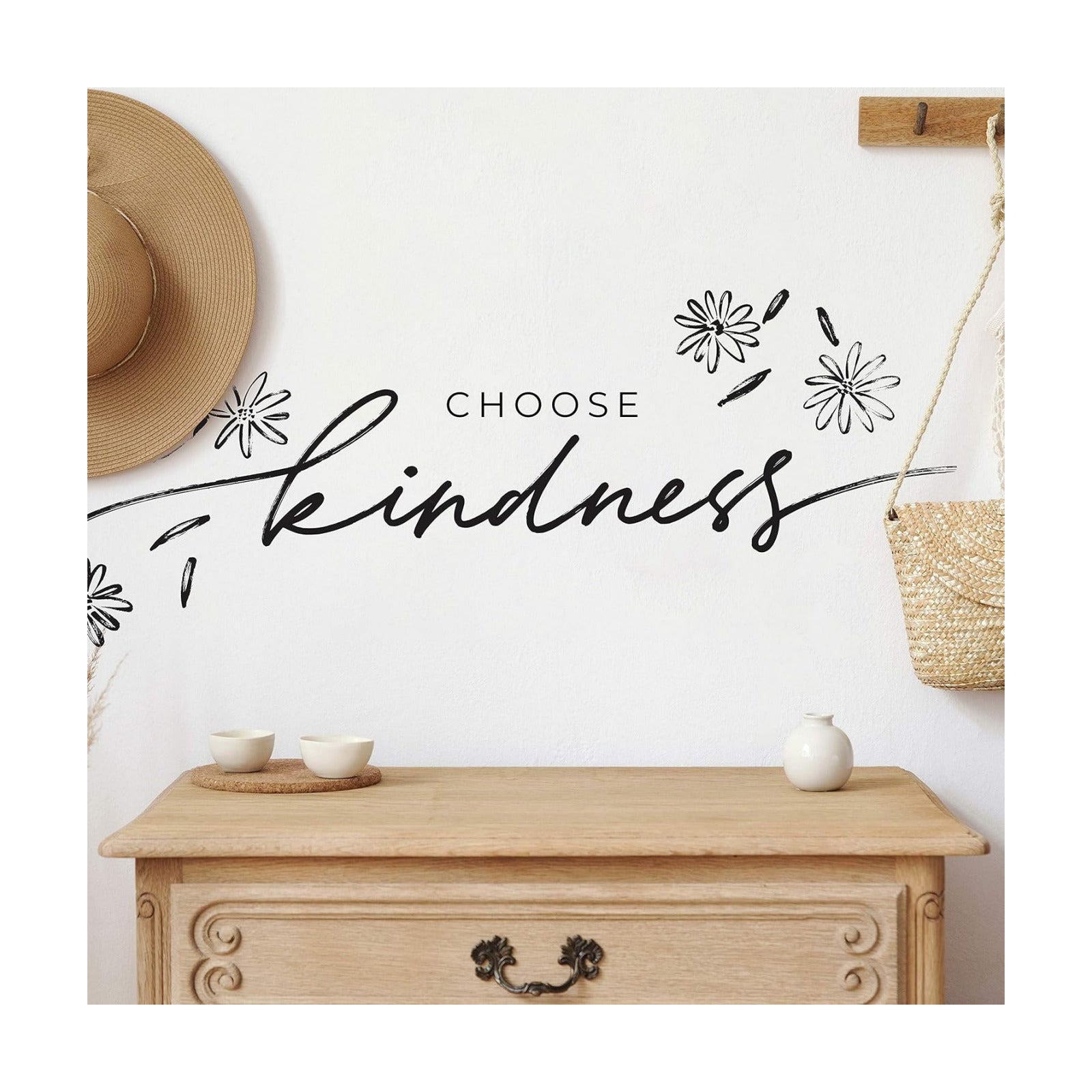 RMK4640SCS Choose Kindness Quote Peel and Stick Wall Decals / Black