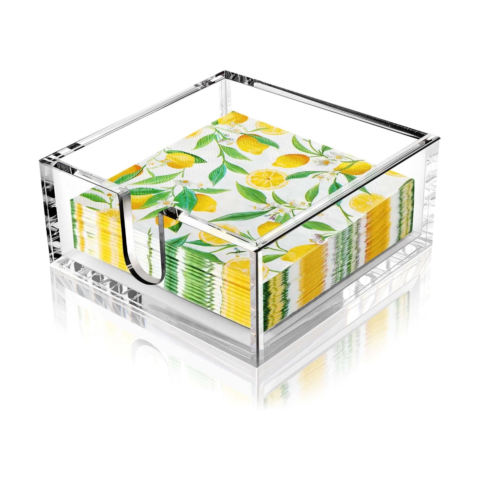 Acrylic Cocktail Napkin Holder for Napkin / 5.2 x 5.2 x 2.2 / Clear