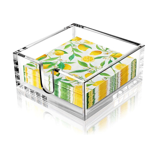 Acrylic Cocktail Napkin Holder for Napkin / 5.2 x 5.2 x 2.2 / Clear