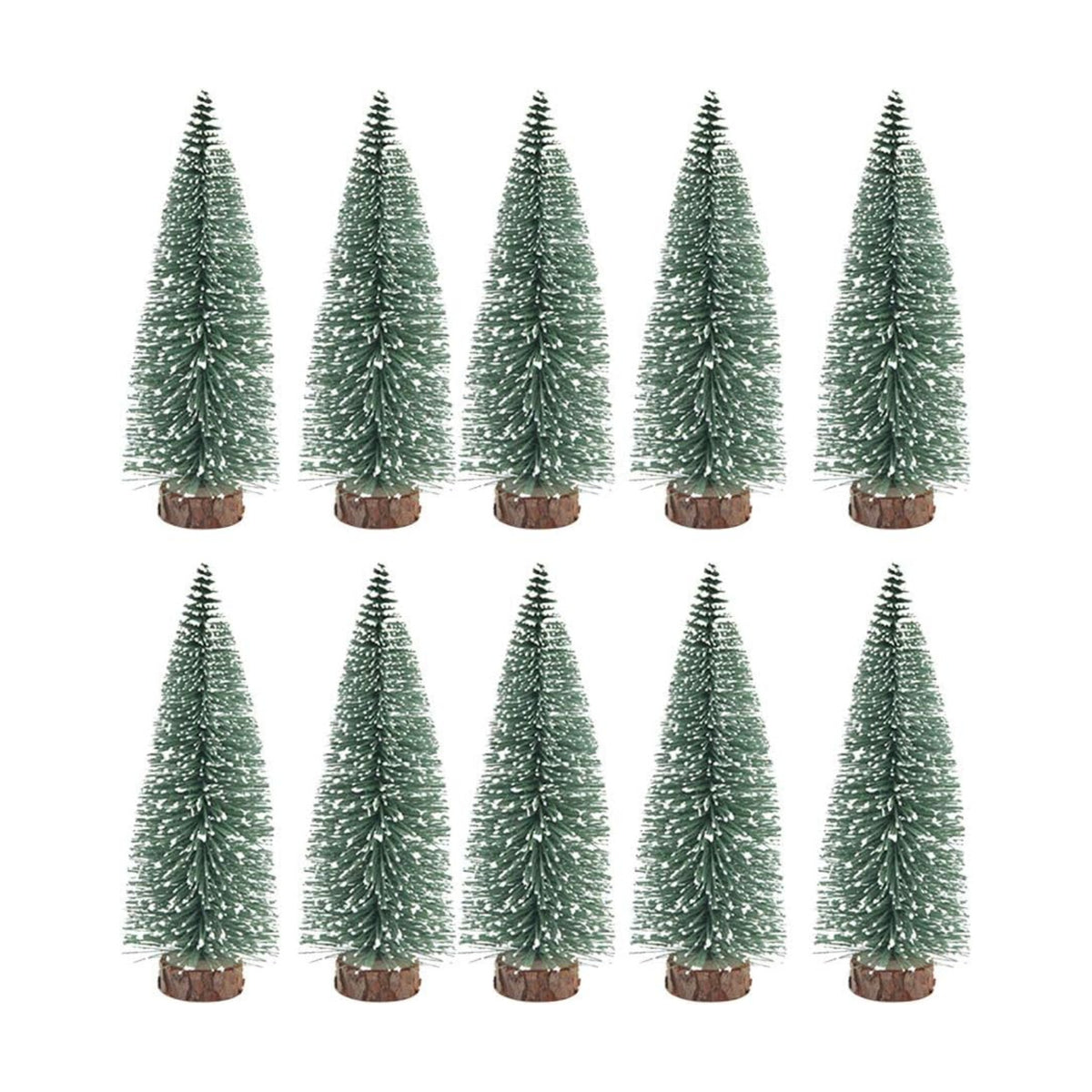 BESPORTBLE 10Pcs Mini Christmas Tree Snow Snow Frost Trees Bottle Brush Trees Winter Ornaments Tabletop Trees for Christmas Party Home Decoration (10cm)