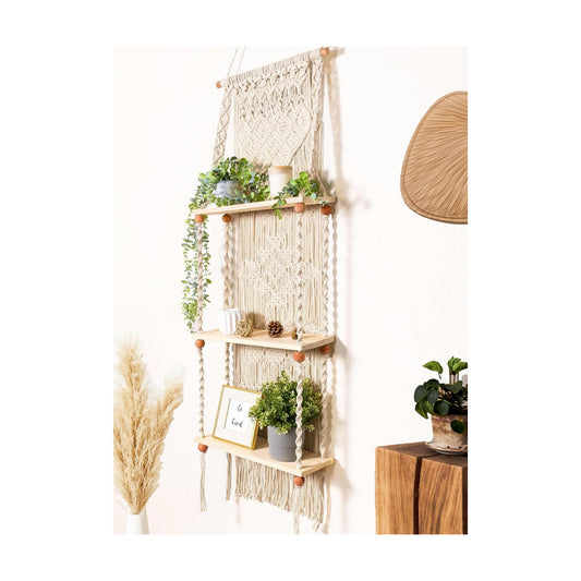 Handmade of Woven Rope Boho Shelves Organizer / Tier 3