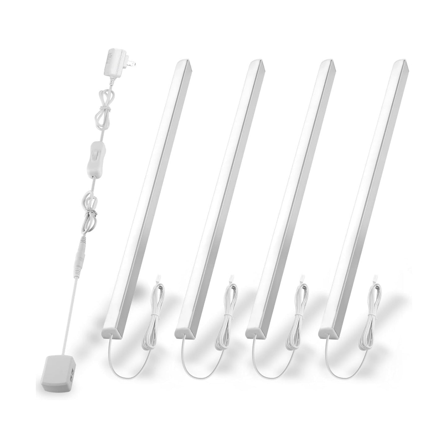Cabinet Lighting, 4pcs 12" V-Shape Bright LED Light Bars for Under Cabinet, Gun Safe, Locker, Closet, Under Counter