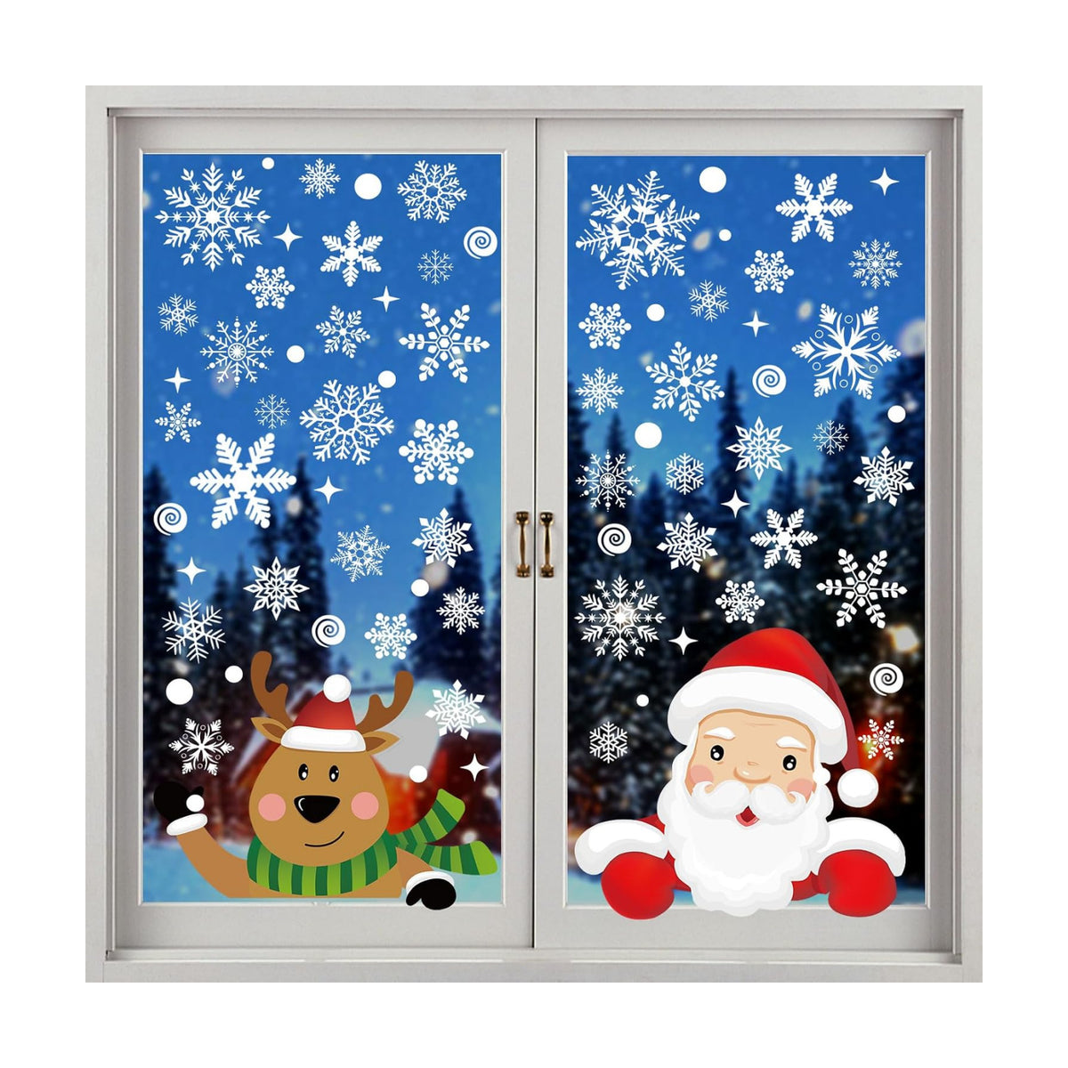 286 PCS Christmas Decorations Snowflake Window Clings Stickers for Glass Xmas Window Decorations