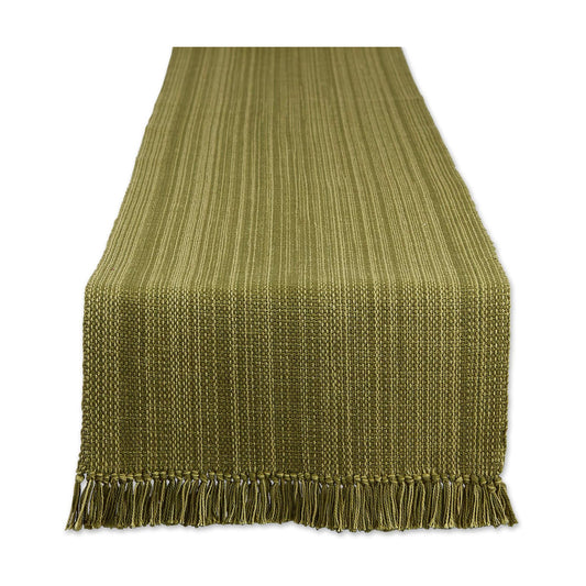 DII Variegated Tabletop Collection, Table Runner3x72, Olive Green