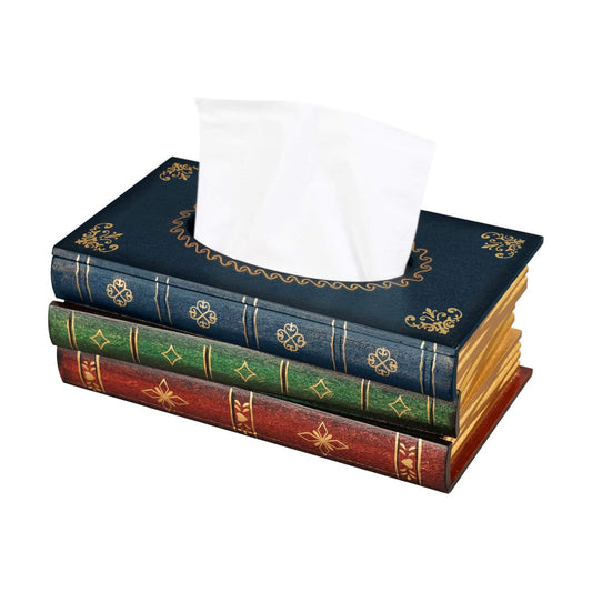 Wood Box Rustic Tissue Holder / Blue
