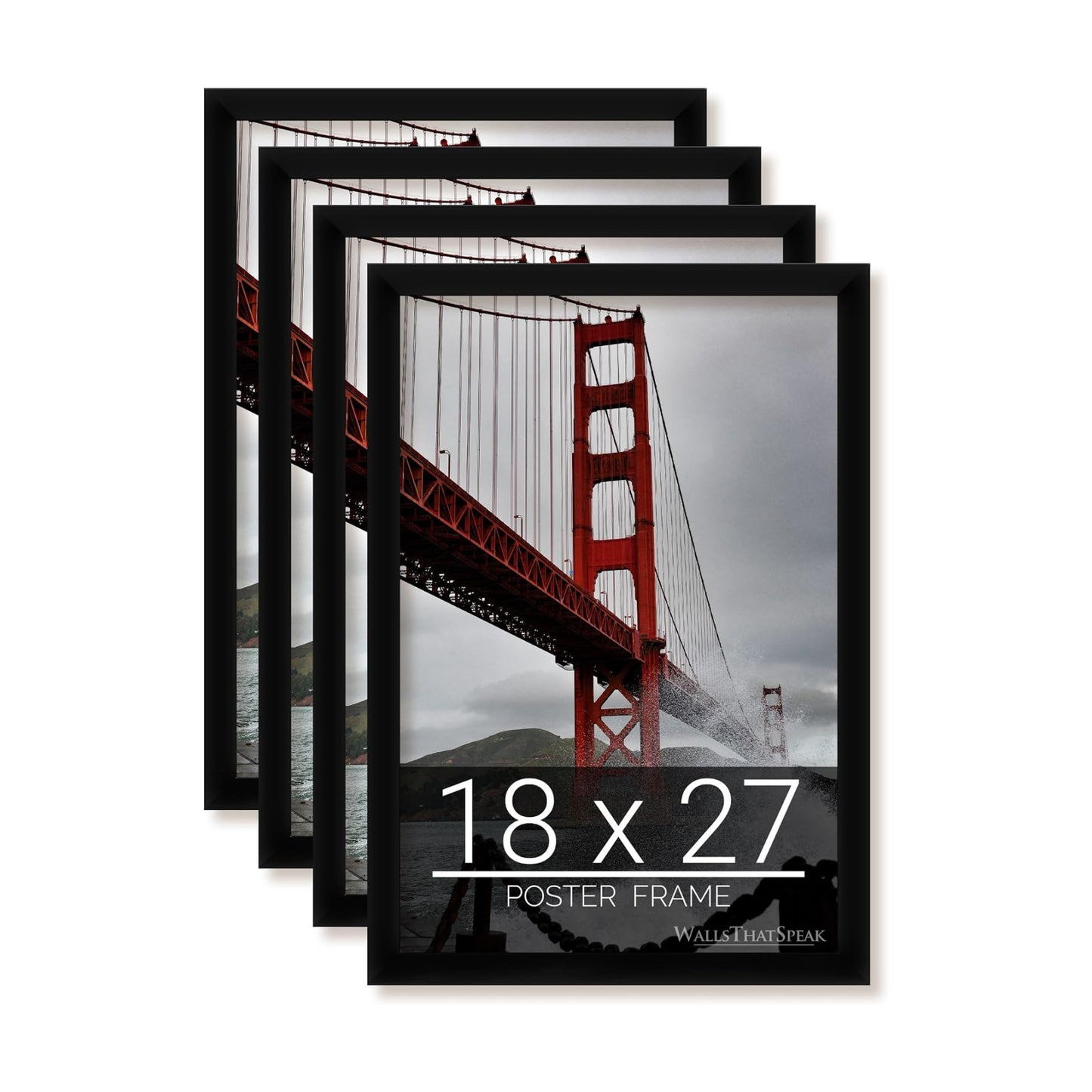 18x27 Black Picture Frame for Puzzles Posters Photos or Artwork, Set of 4