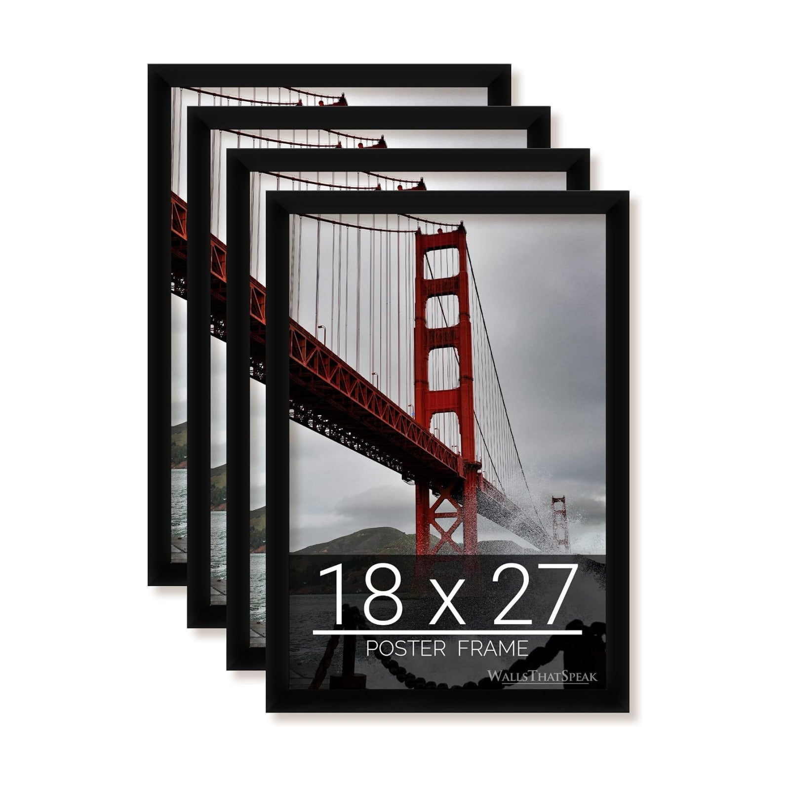 18x27 Black Picture Frame for Puzzles Posters Photos or Artwork, Set of 4