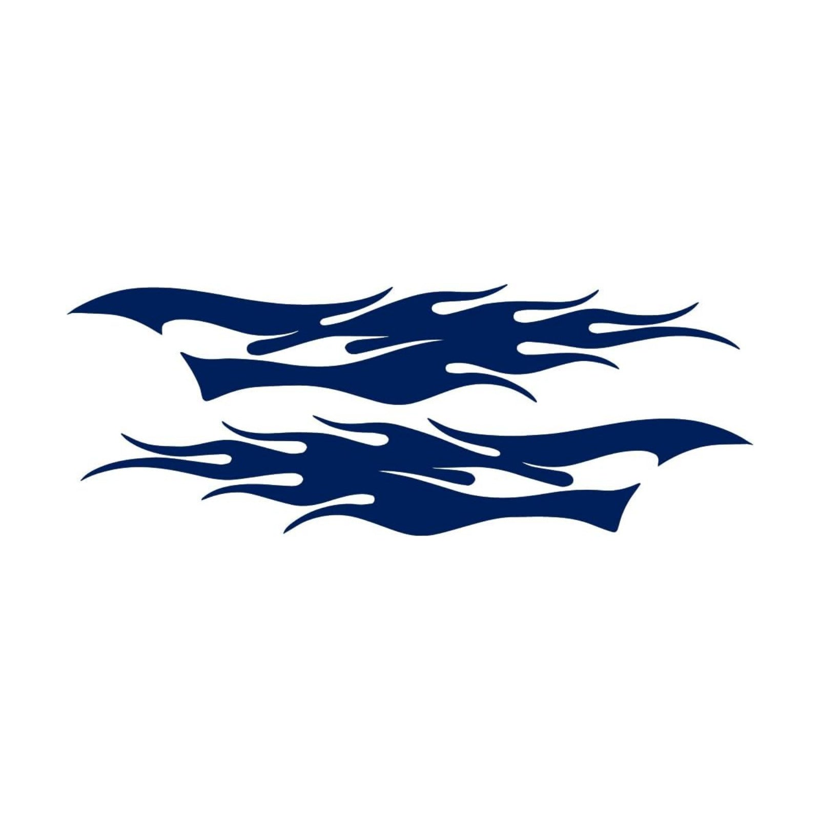 Flame Stripe Racing 5 Waterproof Vinyl Decal Stickers for Laptop / 10.5 x 3.9 / Navy Blue / Set of 2
