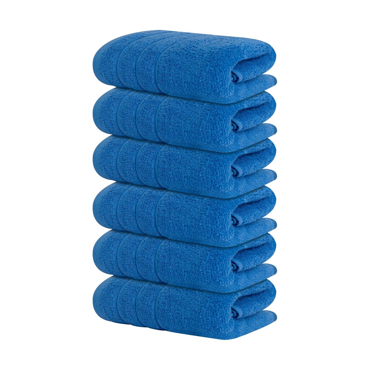 6 Piece Hand Towels Set 16 x 28 Inches, Blue | 100% Cotton, Lighter Weight, Quick to Dry, 16 x 28 Inches, Super Soft &