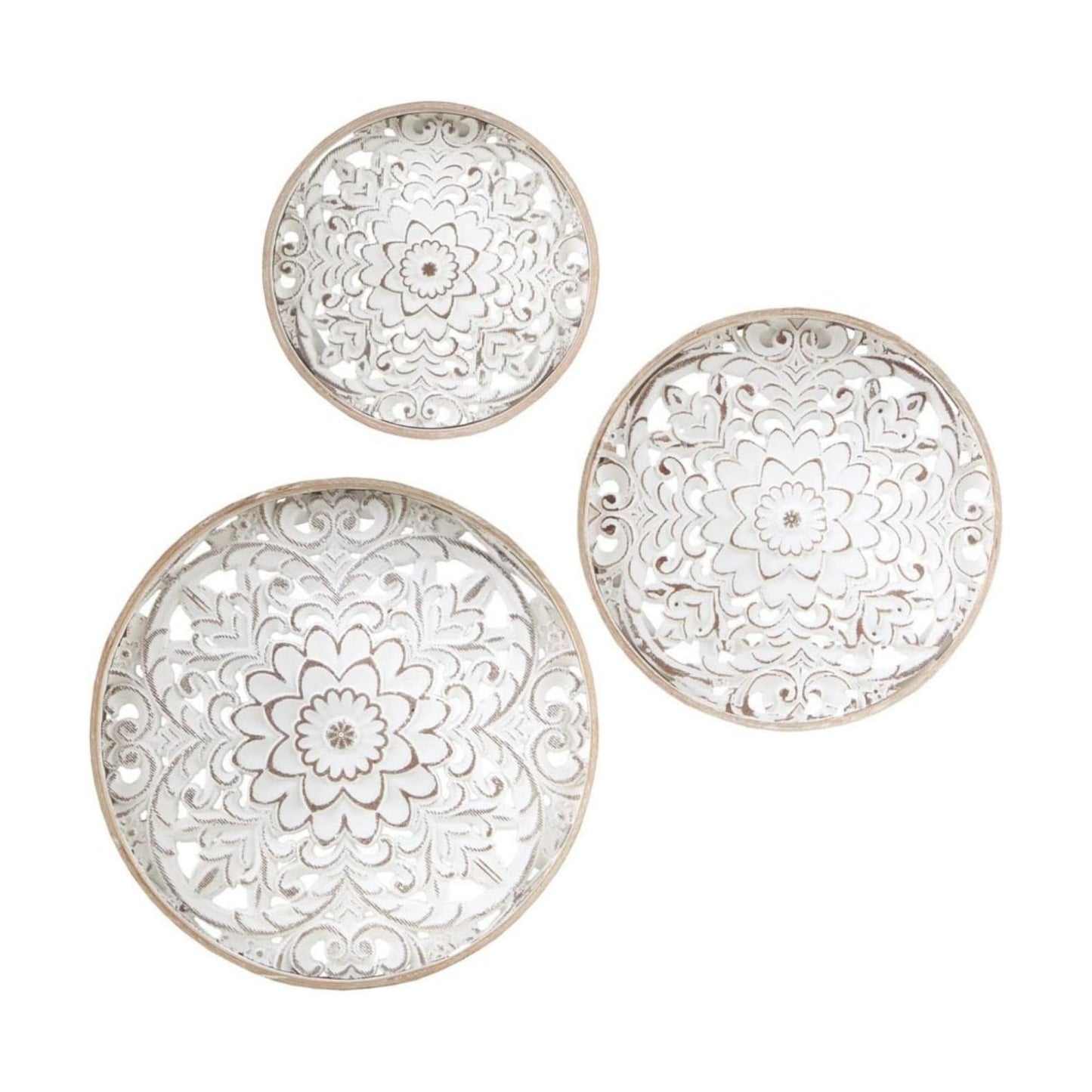 Real Fir Wood Round Design / Medallion Trio