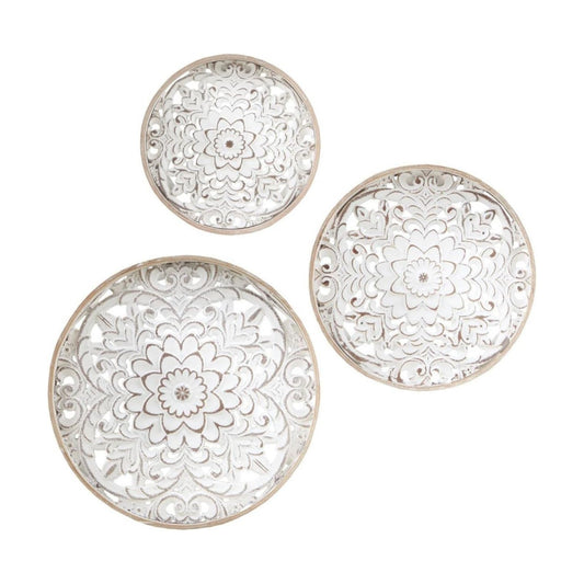 Real Fir Wood Round Design / Medallion Trio