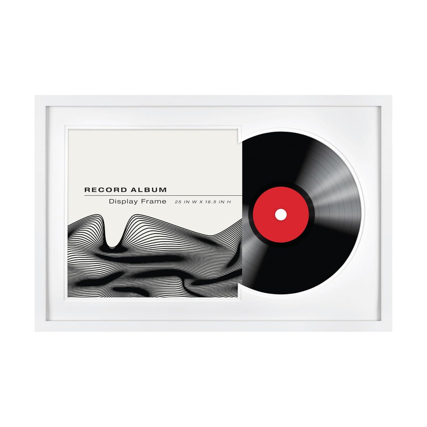 MCS Double Matted Record Album Frame, 16.5x25, White | Double Matted Frame Displays Vinyl LP Record And Jacket For