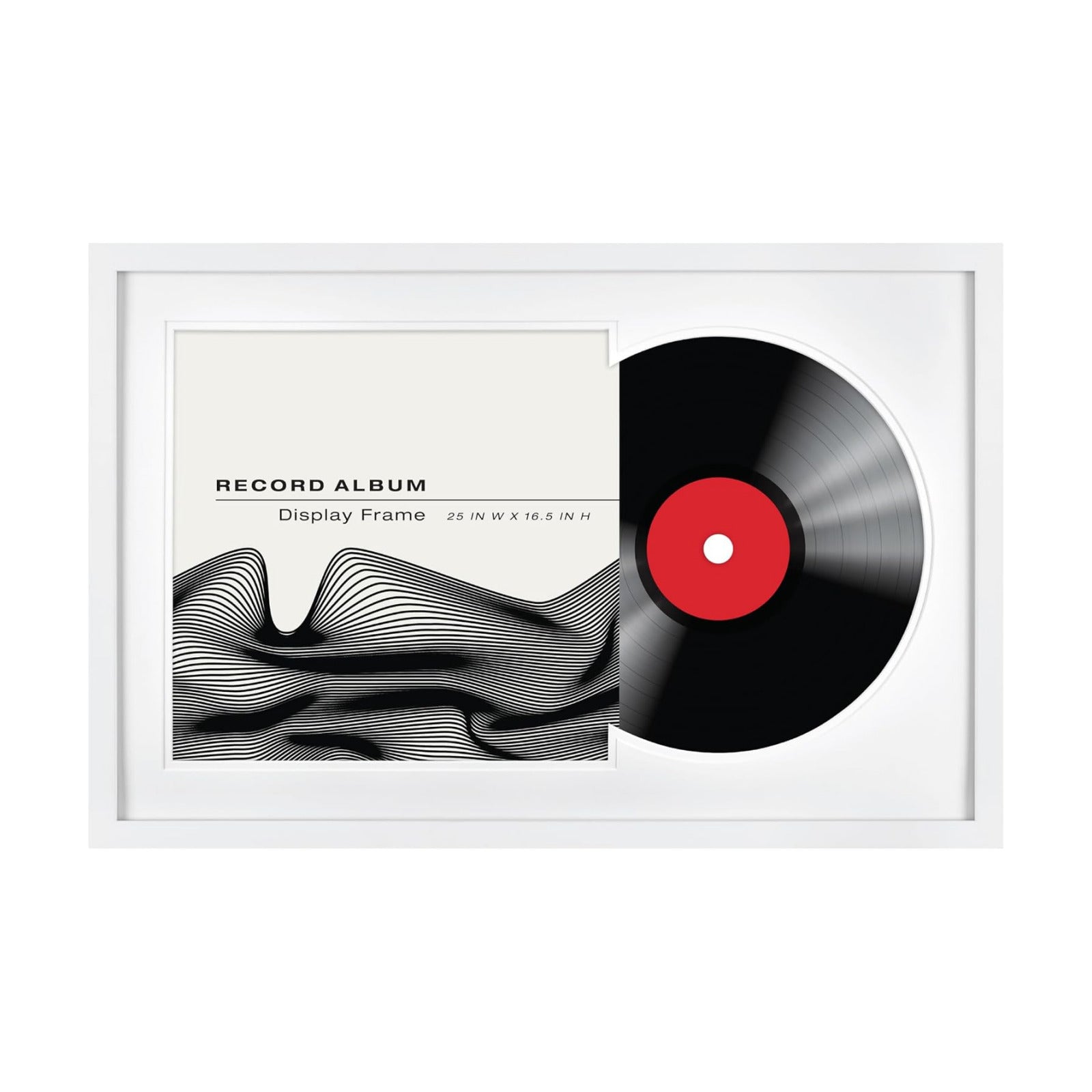 MCS Double Matted Record Album Frame, 16.5x25, White | Double Matted Frame Displays Vinyl LP Record And Jacket For