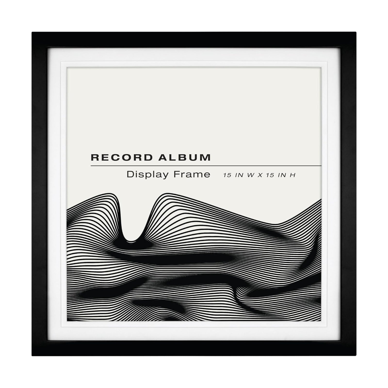 MCS Single Matted Record Album Frame, 15x15, Black | Single Matted Frame Displays Vinyl LP Record And Jacket For Album