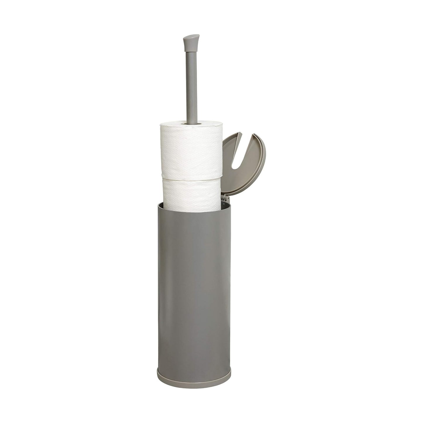Zenna Home Easy Access Brushed Nickel Toilet Paper Holder, Rustproof, Holds 3 Rolls, Toilet Paper Storage with Lid and