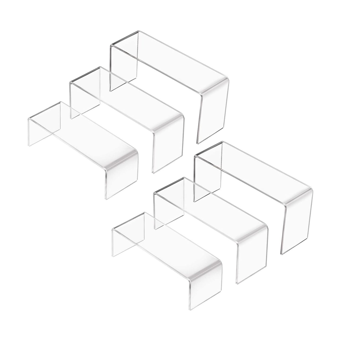 Acrylic Display Stand Riser Small Acrylic Decorator Stand Shelf for Figures Pops / 5 x 5 x 6 / Clear