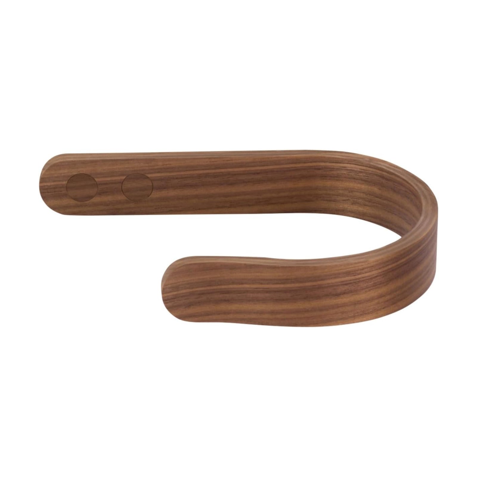2 x Waveply Wood Curtain Holdbacks Plywood Drapery U Shaped Hook Tiebacks for Wall (Walnut)