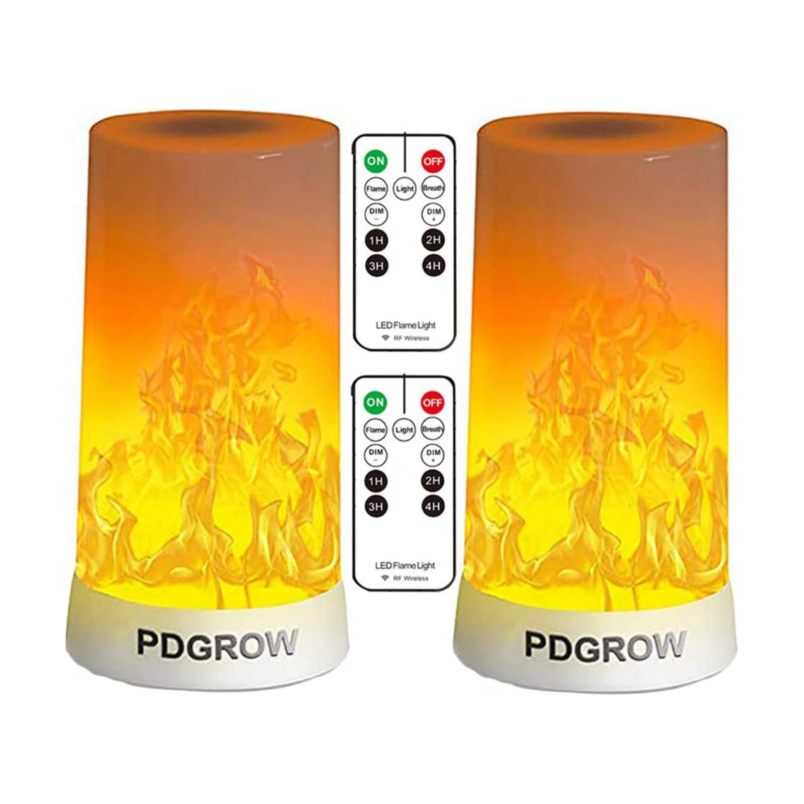 LED Flame Lights with Remote Timer, Flame Lamp 4 Modes USB Rechargeable Fire Lights Indoor Campfire Outdoor Decorative
