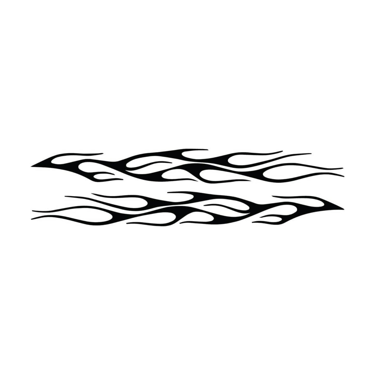 Flame Stripe Racing 4 Waterproof Vinyl Decal Stickers for Laptop Phone / 8.3 x 2 / Black / Set of 2