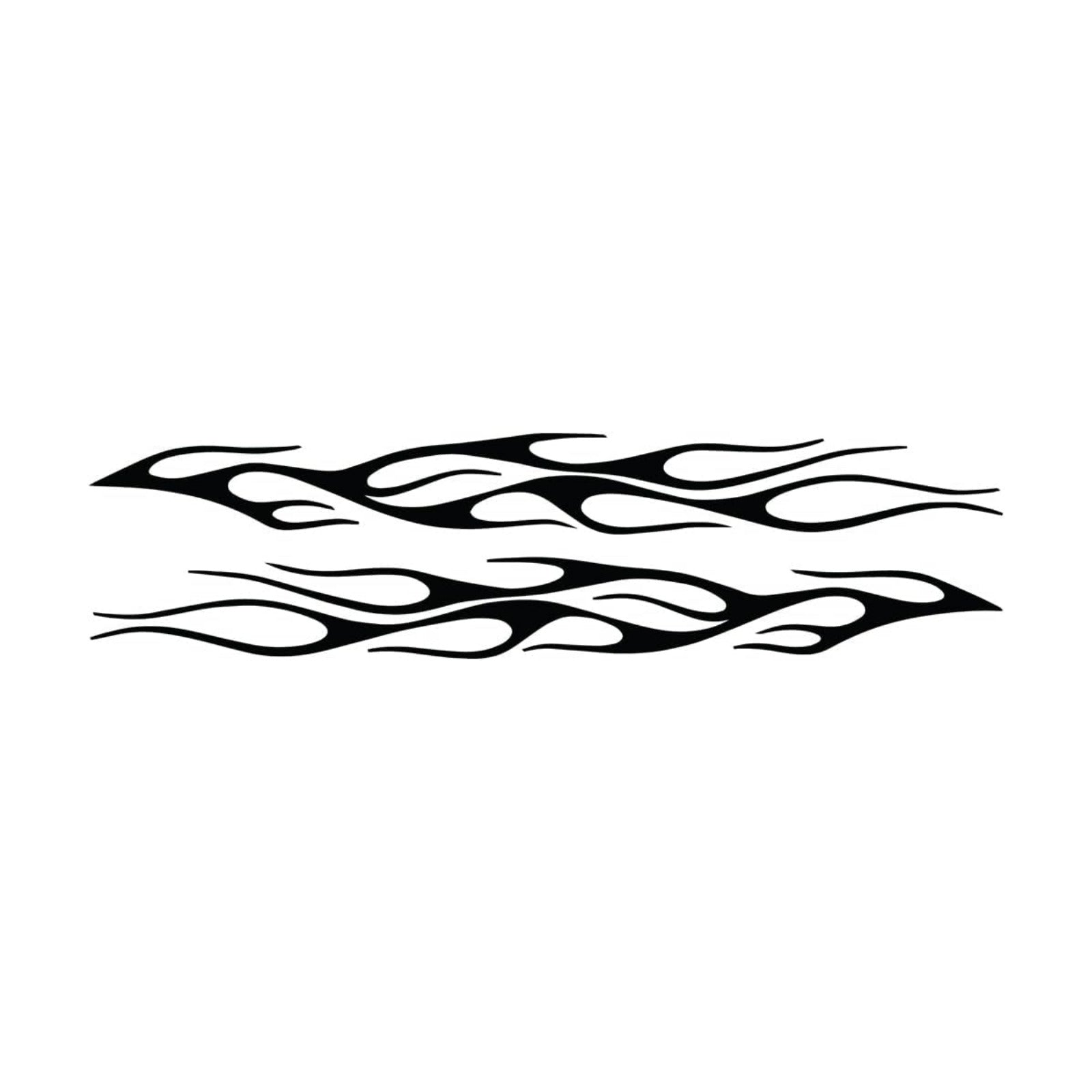 Flame Stripe Racing 4 Waterproof Vinyl Decal Stickers for Laptop Phone / 8.3 x 2 / Black / Set of 2