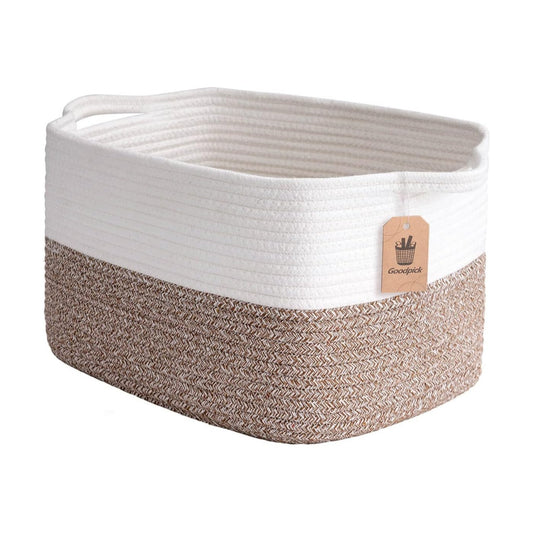 Woven Basket / Cube Storage Bins / Brown / 13"L x 10"W x 9"H