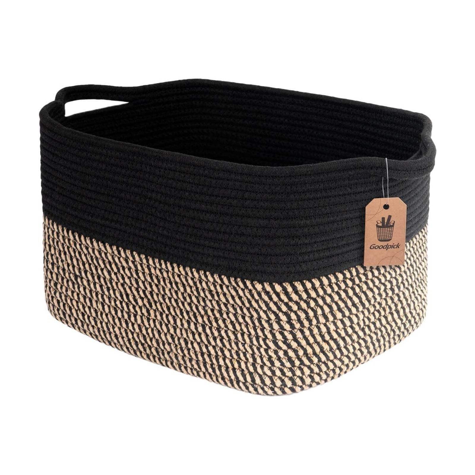 Closet Shelf Woven Baskets / Black / 13"L x 10"W x 9"H