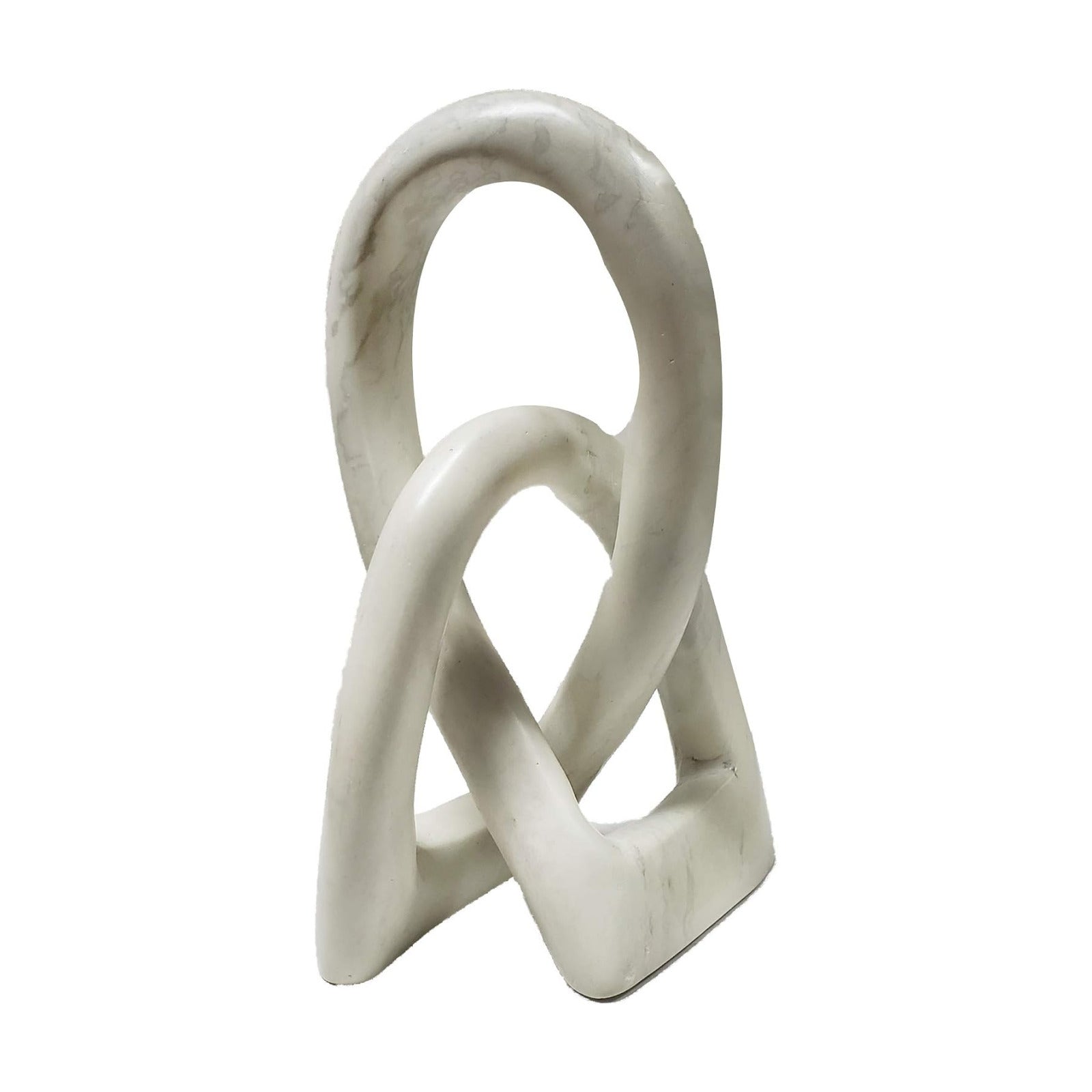 Continuous Looped Entwined Love Knot Sculpture Unique Modern Contemporary Décor / Natural / 6 Inch