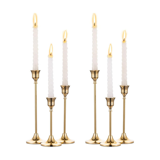 NUPTIO Candlestick Holders Vintage Centerpiece: Gold Antique Moody Decor