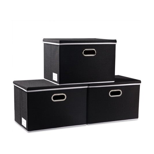 Large Foldable Storage Boxes / Black / L / Set of 3
