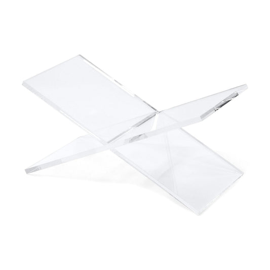 Transparent Acrylic Book Holder 2 Piece Reading Stand for Open and Closed Books / Clear