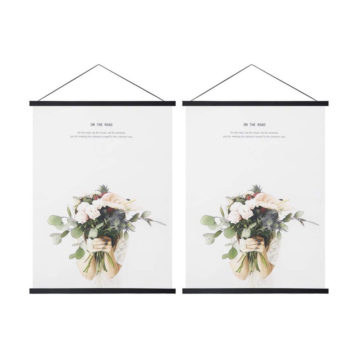 Miaowater 2 Pack Magnetic Poster Frame Hanger,20x16 20x24 20x28 20x30 Light Wood Wooden Magnet Frames Hangers for Photo
