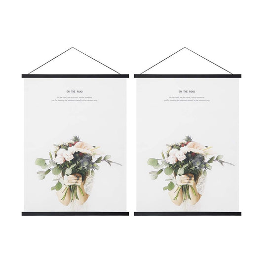 Miaowater 2 Pack Magnetic Poster Frame Hanger,20x16 20x24 20x28 20x30 Light Wood Wooden Magnet Frames Hangers for Photo