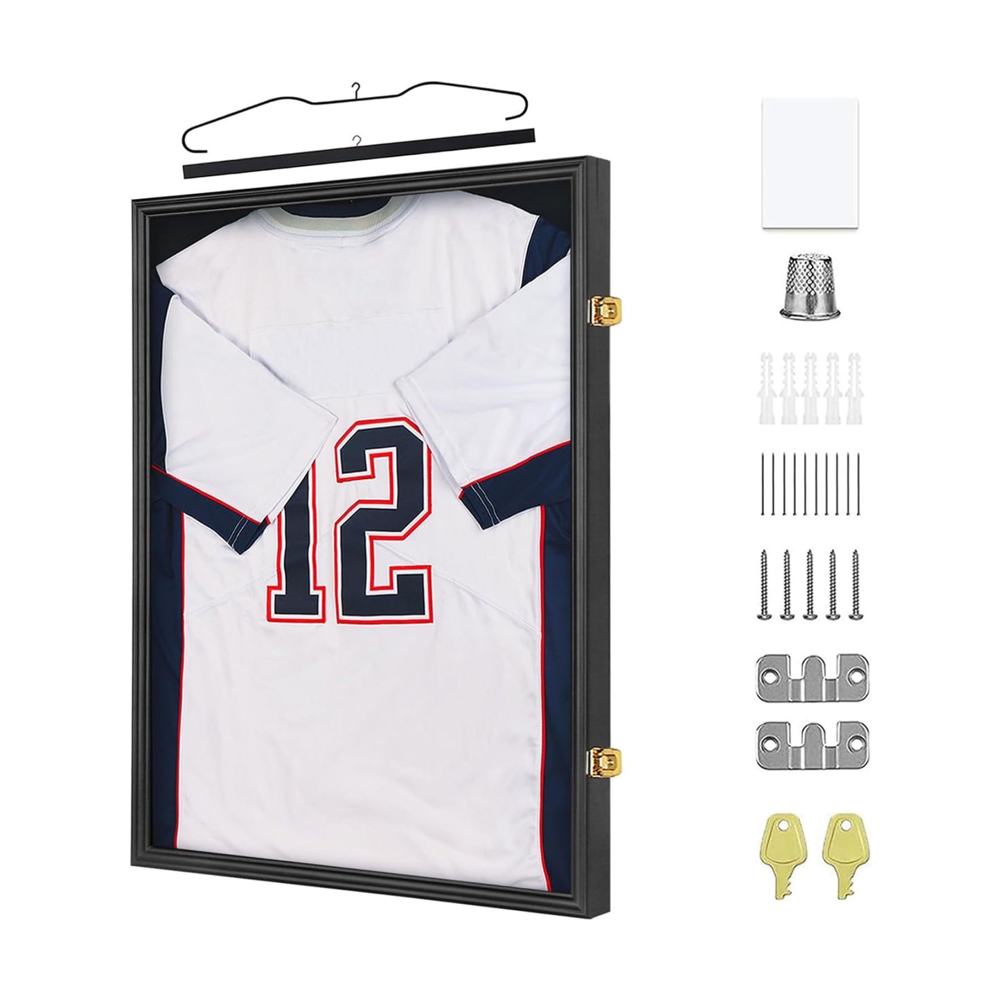 Sports Jersey Frame Display case for 2XL Hockey Jersey Display | Matte black wood frame, UV shatterproof acrylic